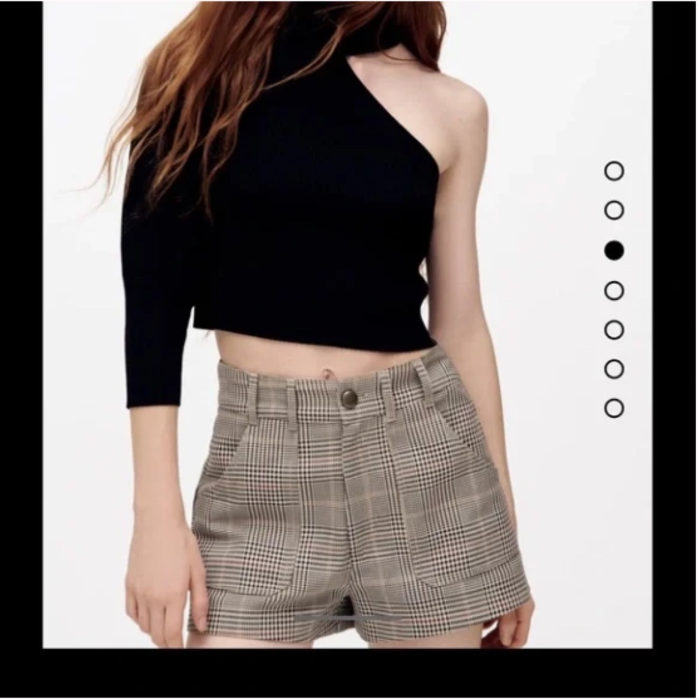 Zara High Waisted Plaid Shorts Size Small